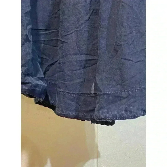 FP We the‎ Free Cool Meadow Peasant Blouse XSMALL Navy Long Sleeve Yoke Neck NWT - Picture 8 of 11